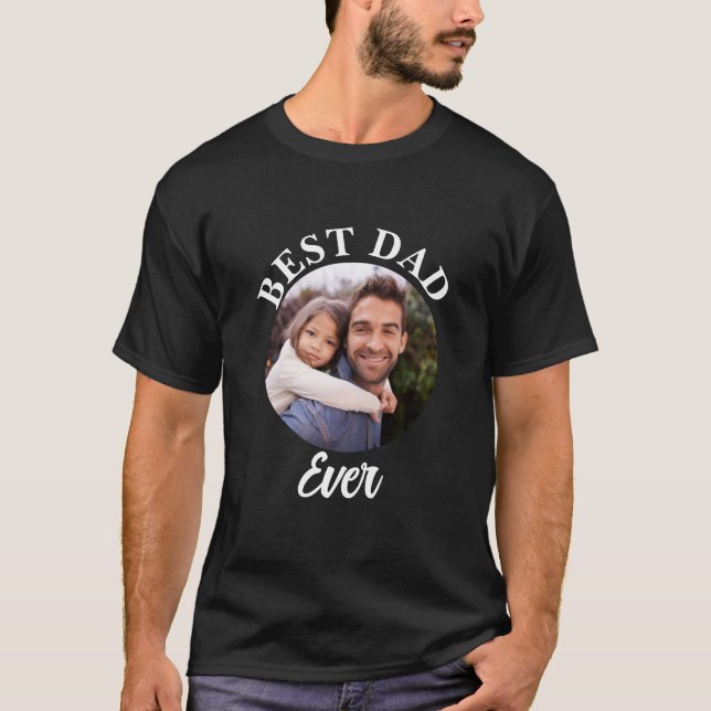 Camiseta Plantilla de fotografía personalizada de Best Dad (Anverso)