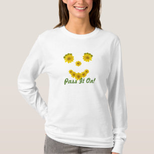 Camiseta Plantilla de Fotos de Sonrisas de Flores Divertida