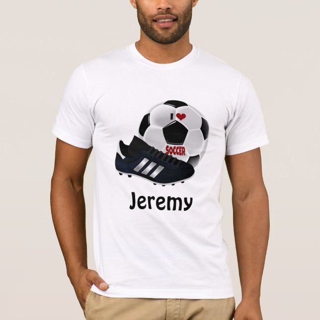 Camiseta Plantilla de I Love Soccer