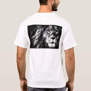 Camiseta Plantilla de impresión de cara posterior de león d