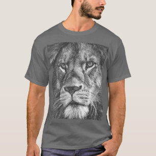 Camiseta Plantilla de la cara de león de animales masculino