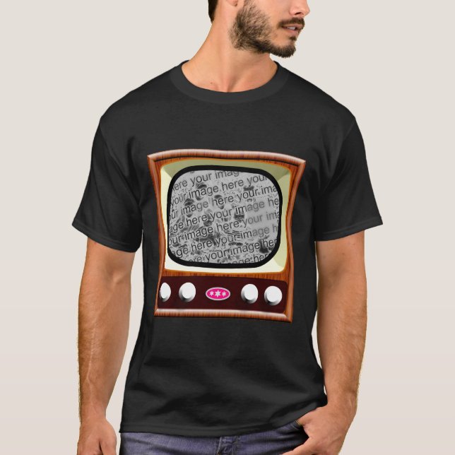 Camiseta plantilla de la televisión 50s - negro (Anverso)