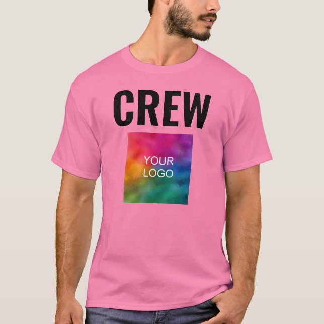 Camiseta Plantilla de la tripulación de los hombres rosados (Anverso)