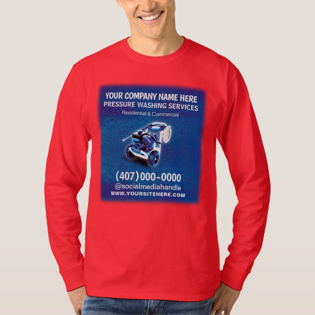 Camiseta Plantilla de lavado y limpieza a presión (alimenta (Anverso)