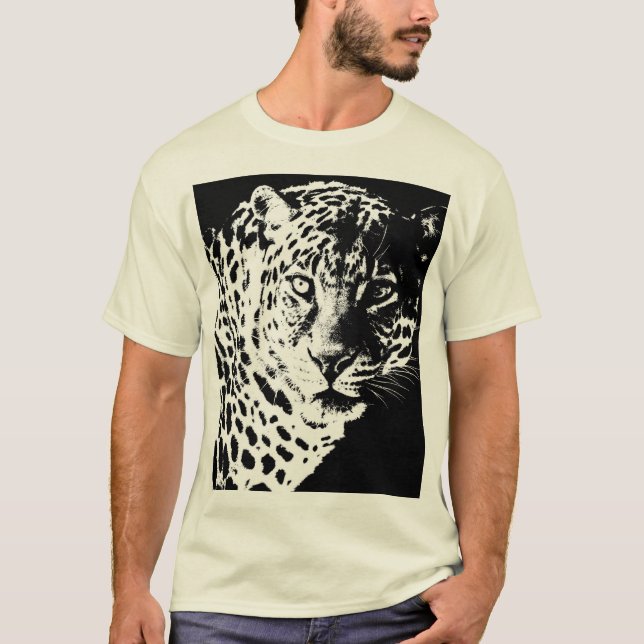 Camiseta Plantilla de Leopard Face Pop Art Elegant Modern M (Anverso)