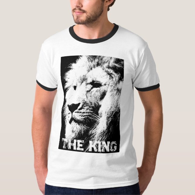 Camiseta Plantilla de los hombres de cara de león personali (Anverso)
