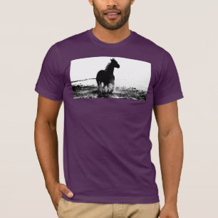Camiseta Plantilla de moda Corriendo Caballo Elegante Pop M
