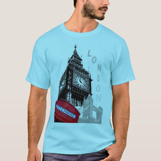 Camiseta Plantilla de moda Elegante Arte Pop Moderno Londre (Anverso)