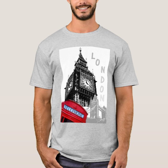 Camiseta Plantilla de moda Elegante Londres Moderno Big Ben (Anverso)