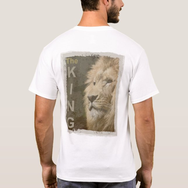 Camiseta Plantilla de moda León Blanco Color elegante moder (Reverso)