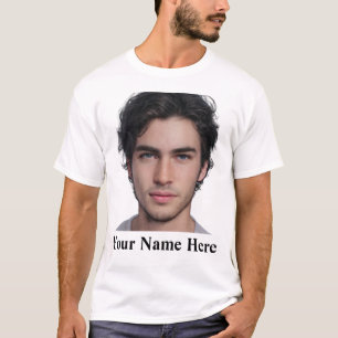 Camiseta Plantilla de nombre de foto de retrato Personaliza