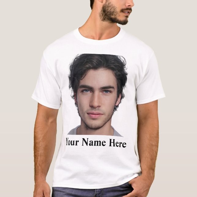 Camiseta Plantilla de nombre de foto de retrato Personaliza (Anverso)