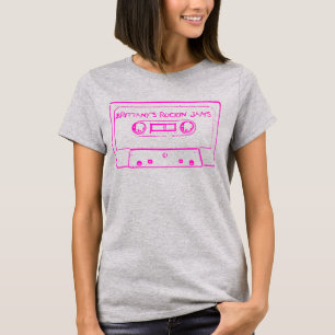 Camiseta Plantilla de nombres rosados de apretones de Rocki