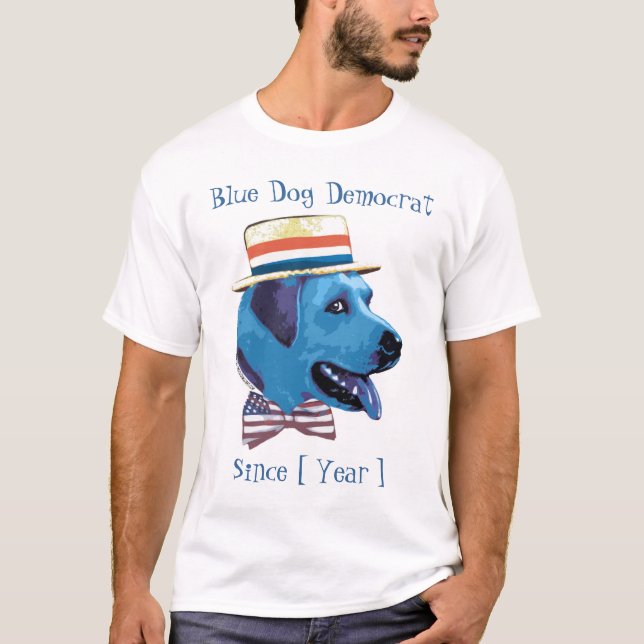 Camiseta Plantilla de personalizable - Demócrata de perro a (Anverso)