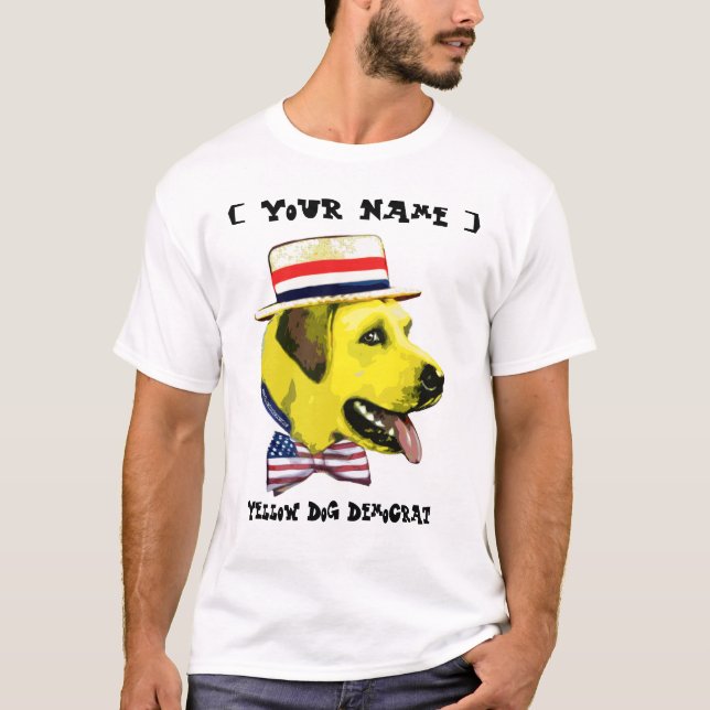 Camiseta Plantilla de personalizable - Demócrata de perro a (Anverso)