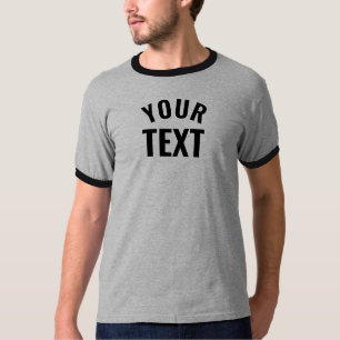 Camiseta Plantilla de personalizado Ringer Gray Black básic