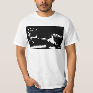 Camiseta Plantilla de pop Art Mens Curvet Horse Moderno Bla