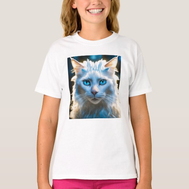Camiseta Plantilla de ropa de chicas Chicas de gato niños c (Anverso)