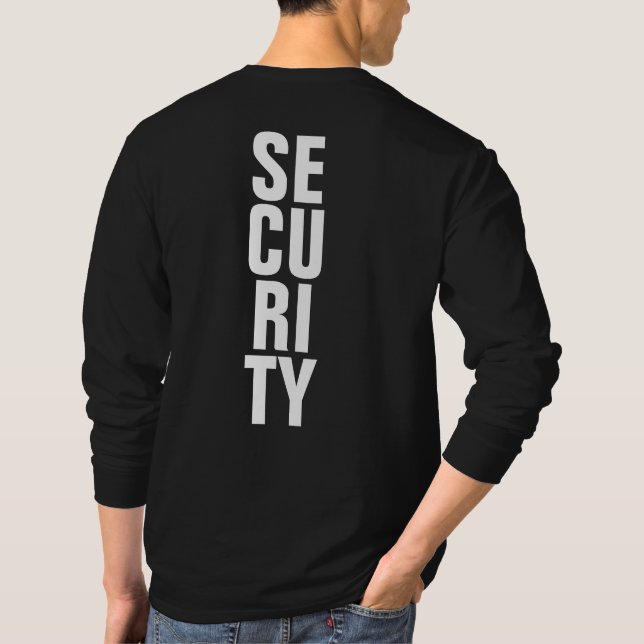 Camiseta Plantilla de seguridad para hombres blancos y negr (Reverso)