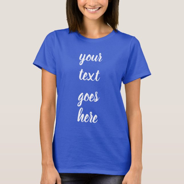 Camiseta Plantilla de texto de guión modificable para mujer (Anverso)