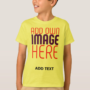 CAMISETA PLANTILLA DE TEXTO DE IMAGEN AMARILLA SIMPLE EDITA