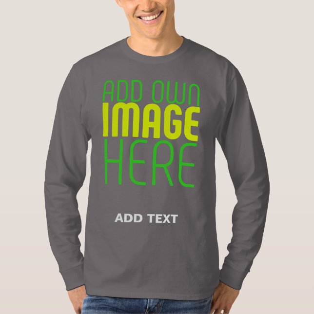 CAMISETA PLANTILLA DE TEXTO DE IMAGEN GRIS MODERNA EDITABLE (Anverso)