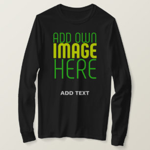 CAMISETA PLANTILLA DE TEXTO DE IMAGEN NEGRA SENCILLA EDITAB