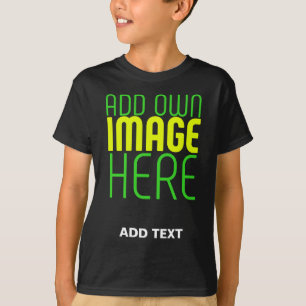 CAMISETA PLANTILLA DE TEXTO DE IMAGEN NEGRA SENCILLA EDITAB