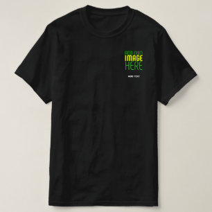 CAMISETA PLANTILLA DE TEXTO DE IMAGEN NEGRA SENCILLA EDITAB