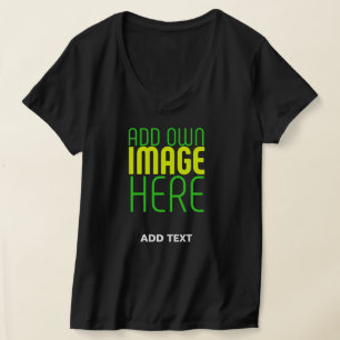 CAMISETA PLANTILLA DE TEXTO DE IMAGEN NEGRA SENCILLA EDITAB