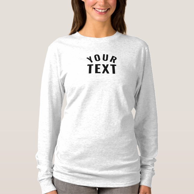 Camiseta Plantilla de texto moderna Las mujeres de manga la (Anverso)