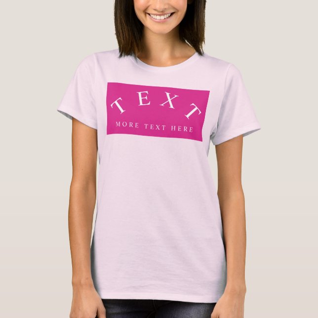 Camiseta Plantilla de texto personalizado Mujeres rosa páli (Anverso)