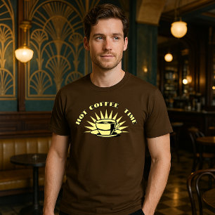 Camiseta Plantilla de tiempo de café caliente de Art Deco r
