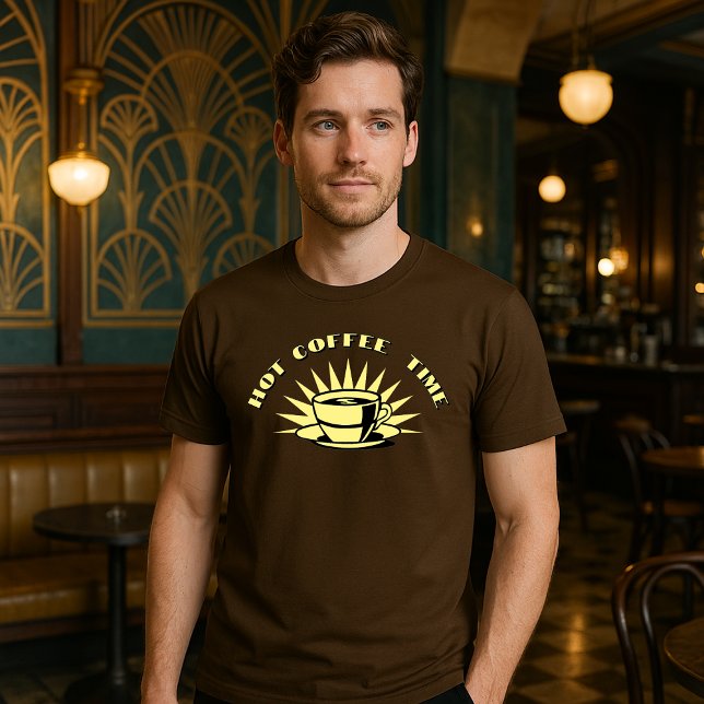 Camiseta Plantilla de tiempo de café caliente de Art Deco r (Subido por el creador)