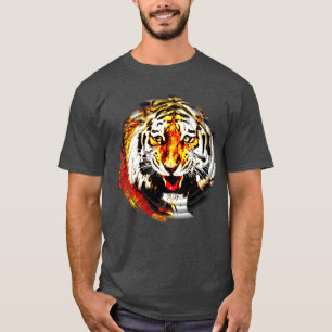 Camiseta Plantilla elegante moderna de cabeza de tigre de m