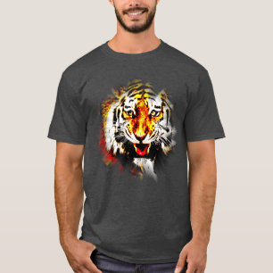 Camiseta Plantilla elegante moderna de cabeza de tigre pers