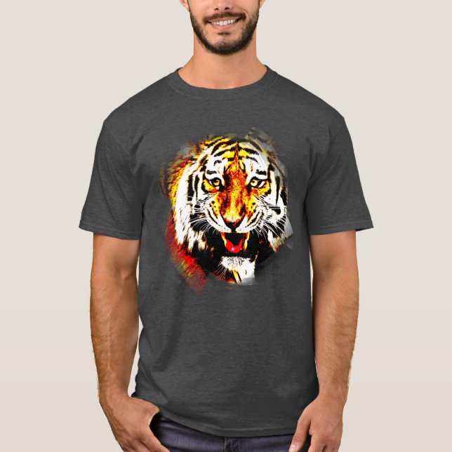 Camiseta Plantilla elegante moderna de Heather Tiger de car (Anverso)