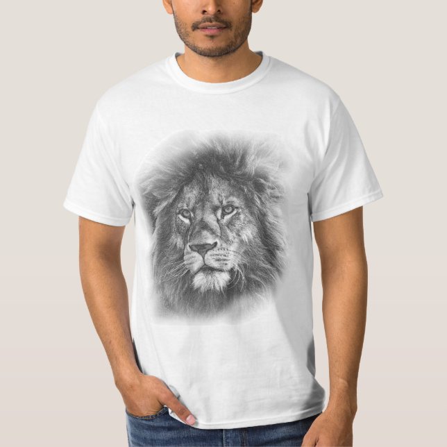 Camiseta Plantilla elegante y moderna de Lion Face Men (Anverso)