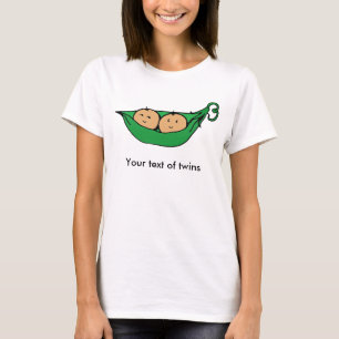 Camiseta Plantilla gemela del gráfico de la vaina