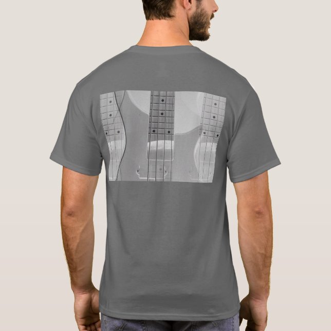 Camiseta Plantilla gris oscuro guitarra moderna de bajo niv (Reverso)