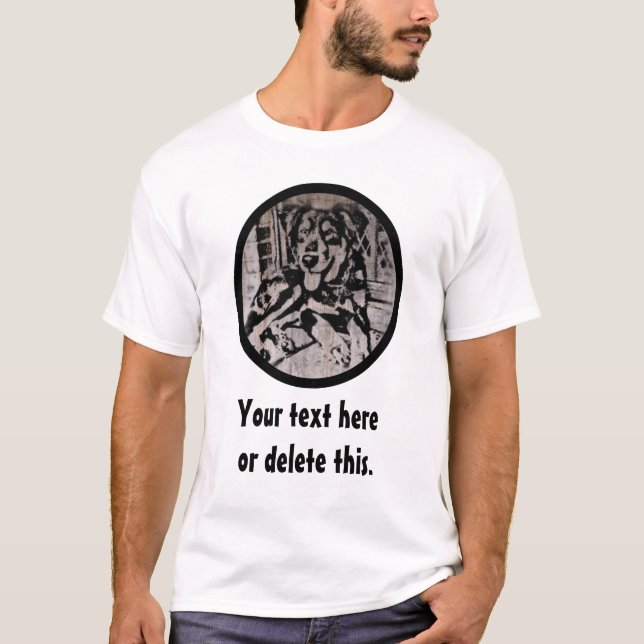 Camiseta Plantilla inglesa del perrito del pastor (Anverso)