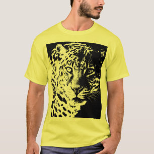 Camiseta Plantilla Leopard Head Face Pop Art Elegantes