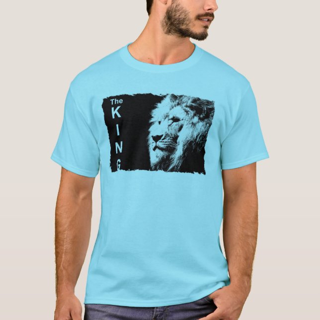 Camiseta Plantilla Mens TShirts Pop Art Leon Face Moderno (Anverso)