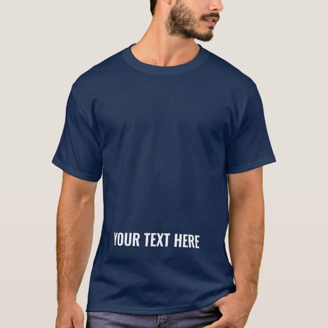 Camiseta Plantilla moderna Añada su texto Aquí Mens Navy Az (Anverso)
