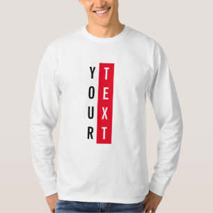 Camiseta Plantilla moderna blanca y roja de manga larga par