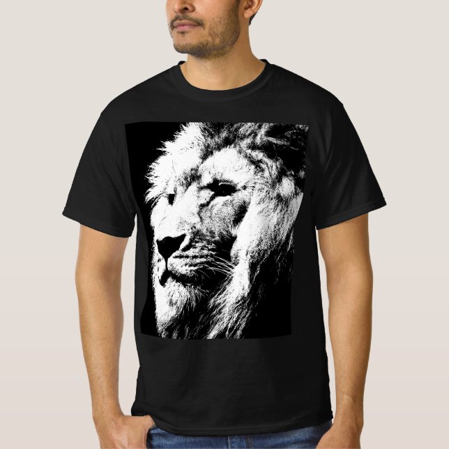 Camiseta Plantilla moderna de arte pop de león cara elegant (Anverso)