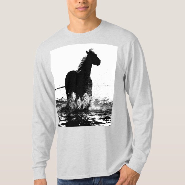 Camiseta Plantilla moderna de arte pop del caballo en march (Anverso)