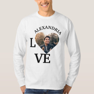 Camiseta Plantilla moderna de fotografía de corazón de amor