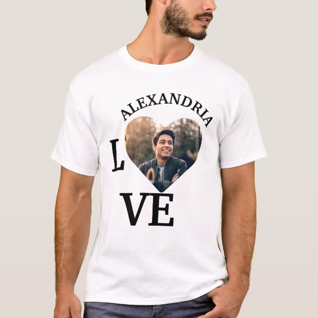 Camiseta Plantilla moderna de fotografía de corazón de amor (Anverso)