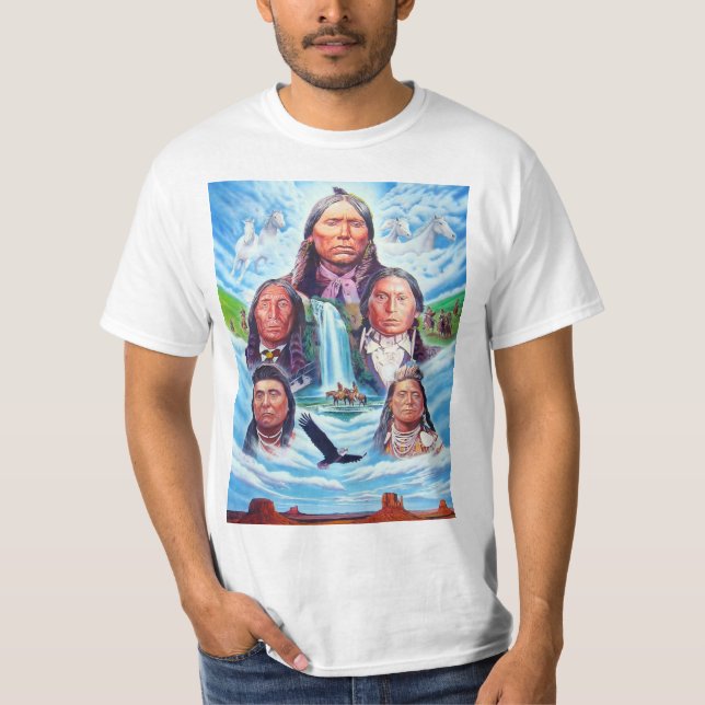 Camiseta Plantilla moderna de hombres pintando nativos esta (Anverso)